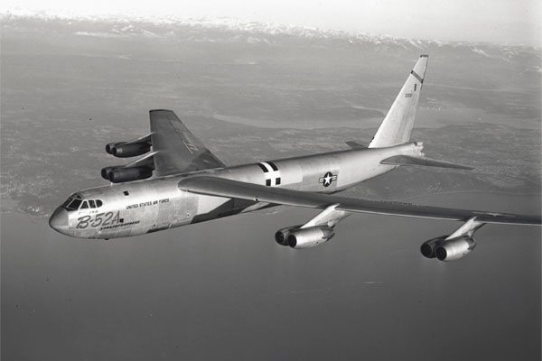 First flight of the B-52A